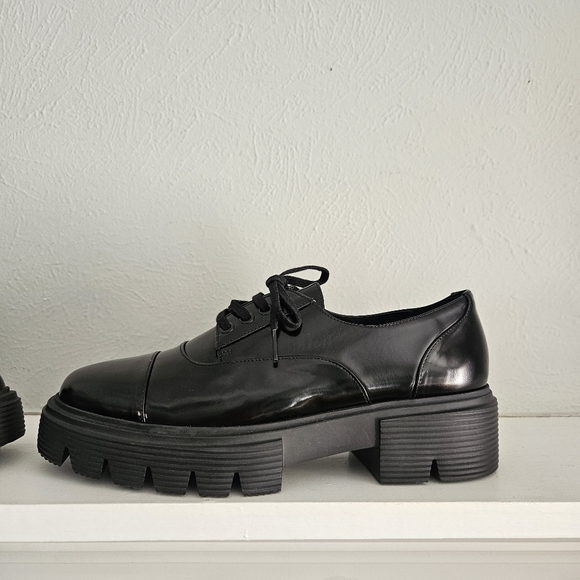 NWOT Stuart Weitzman Nolita Lace Up Oxford Shoes- Black - Picture 7 of 16